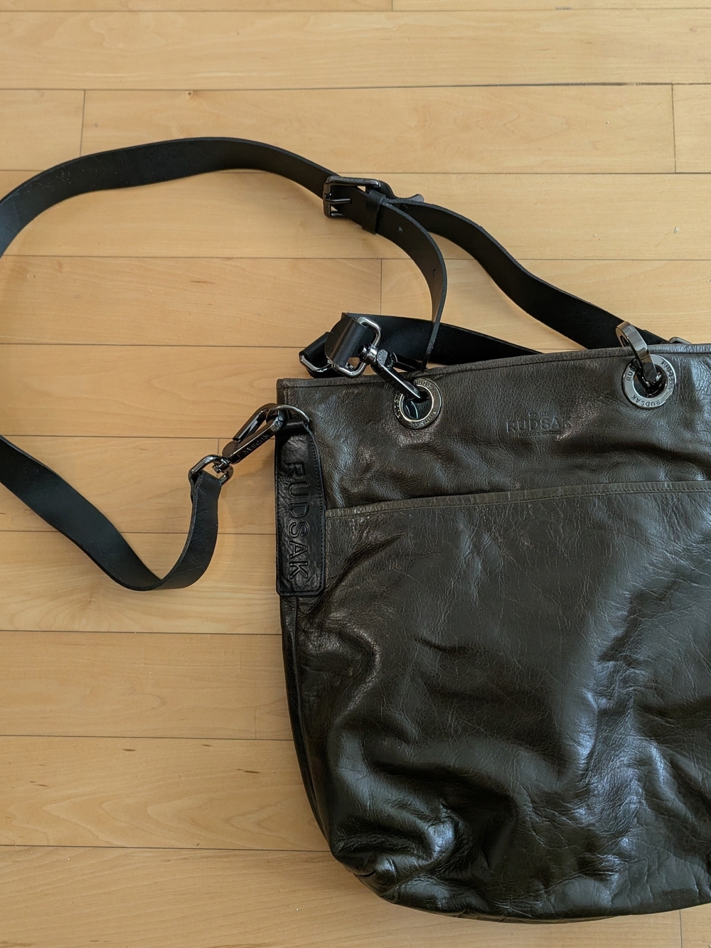 Rudsak Black Leather Crossbody Tote